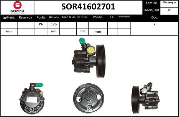 EAI SOR41602701 - Гидравлический насос, рулевое управление, ГУР autosila-amz.com