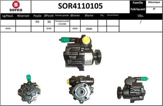 EAI SOR4110105 - Гидравлический насос, рулевое управление, ГУР autosila-amz.com