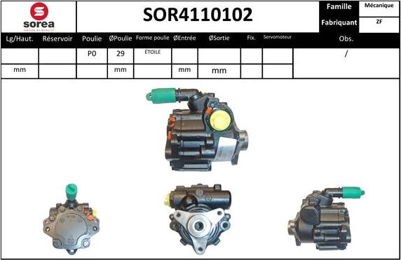 EAI SOR4110102 - Гидравлический насос, рулевое управление, ГУР autosila-amz.com