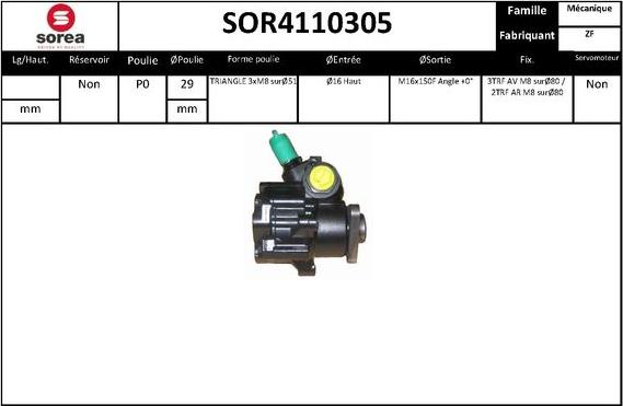 EAI SOR4110305 - Гидравлический насос, рулевое управление, ГУР autosila-amz.com