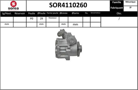 EAI SOR4110260 - Гидравлический насос, рулевое управление, ГУР autosila-amz.com