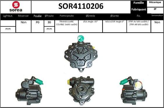EAI SOR4110206 - Гидравлический насос, рулевое управление, ГУР autosila-amz.com