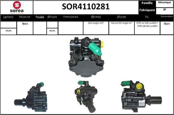 EAI SOR4110281 - Гидравлический насос, рулевое управление, ГУР autosila-amz.com