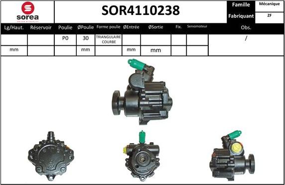 EAI SOR4110238 - Гидравлический насос, рулевое управление, ГУР autosila-amz.com