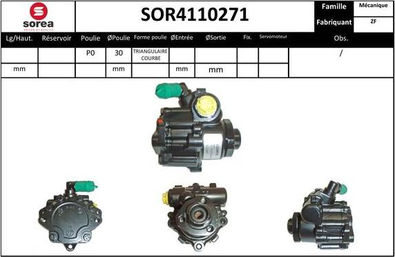 EAI SOR4110271 - Гидравлический насос, рулевое управление, ГУР autosila-amz.com