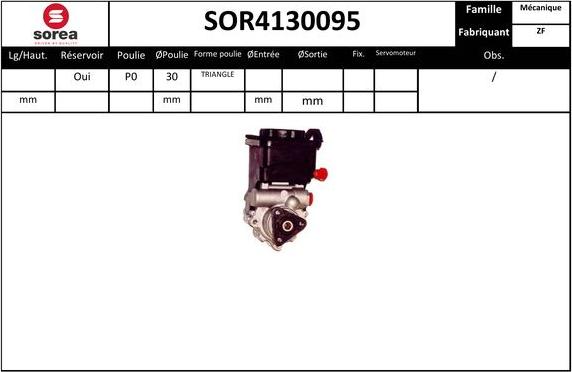 EAI SOR4130095 - Гидравлический насос, рулевое управление, ГУР autosila-amz.com