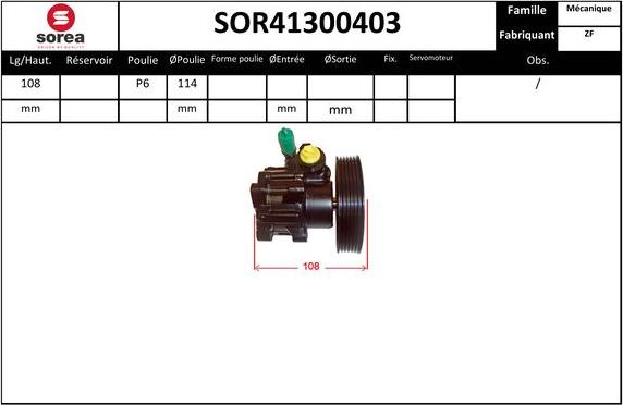 EAI SOR41300403 - Гидравлический насос, рулевое управление, ГУР autosila-amz.com