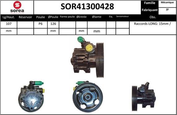 EAI SOR41300428 - Гидравлический насос, рулевое управление, ГУР autosila-amz.com