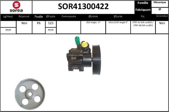 EAI SOR41300422 - Гидравлический насос, рулевое управление, ГУР autosila-amz.com