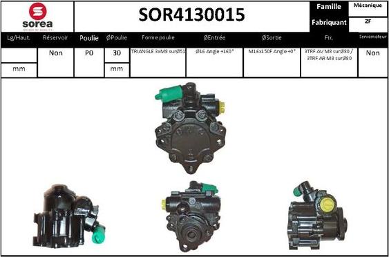 EAI SOR4130015 - Гидравлический насос, рулевое управление, ГУР autosila-amz.com