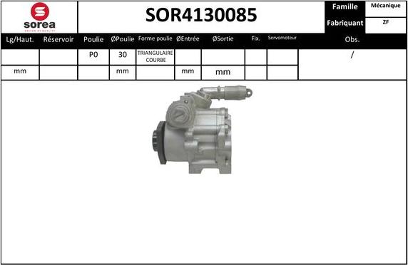EAI SOR4130085 - Гидравлический насос, рулевое управление, ГУР autosila-amz.com