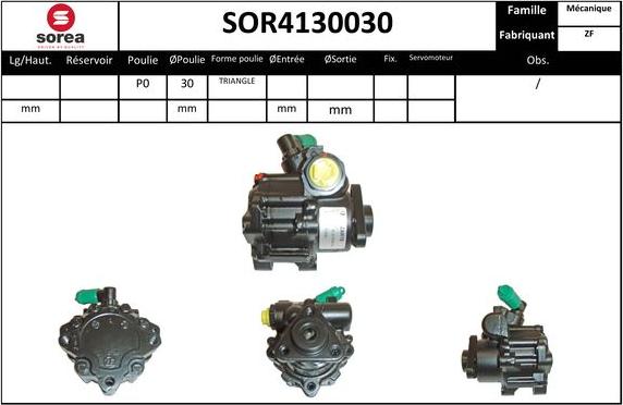 EAI SOR4130030 - Гидравлический насос, рулевое управление, ГУР autosila-amz.com