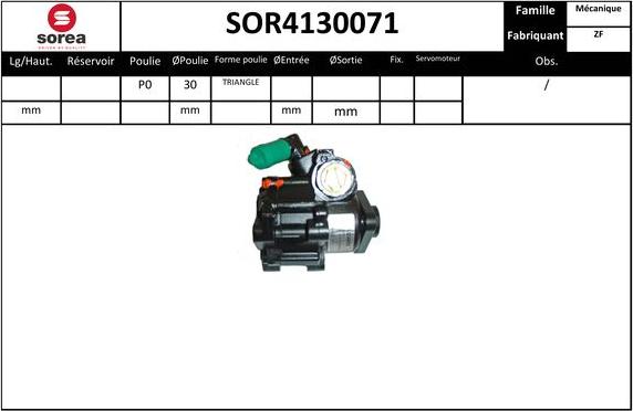 EAI SOR4130071 - Гидравлический насос, рулевое управление, ГУР autosila-amz.com