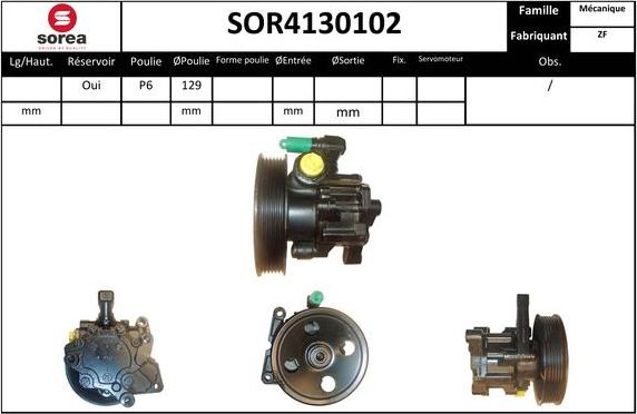 EAI SOR4130102 - Гидравлический насос, рулевое управление, ГУР autosila-amz.com