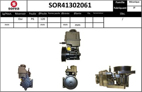 EAI SOR41302061 - Гидравлический насос, рулевое управление, ГУР autosila-amz.com