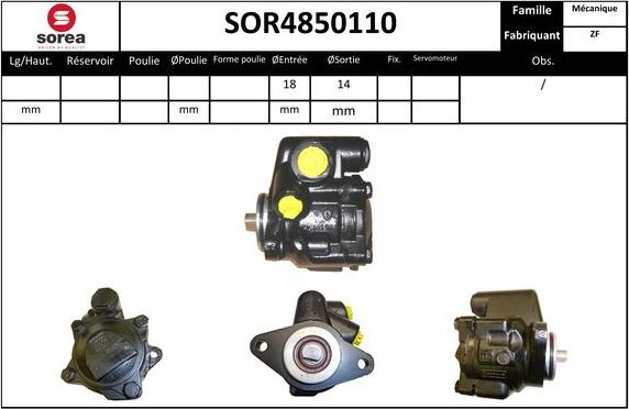 EAI SOR4850110 - Гидравлический насос, рулевое управление, ГУР autosila-amz.com