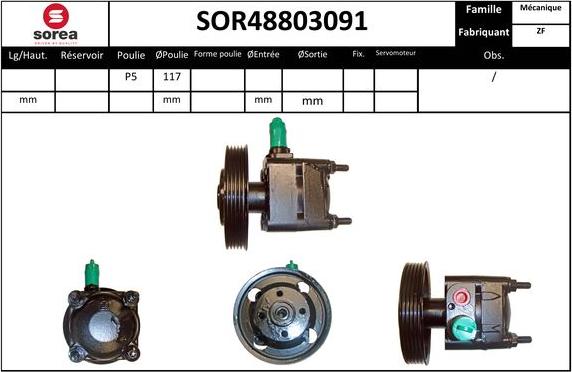 EAI SOR48803091 - Гидравлический насос, рулевое управление, ГУР autosila-amz.com