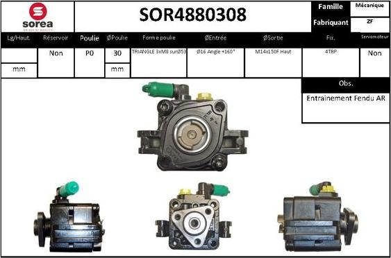 EAI SOR4880308 - Гидравлический насос, рулевое управление, ГУР autosila-amz.com
