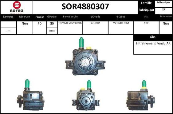 EAI SOR4880307 - Гидравлический насос, рулевое управление, ГУР autosila-amz.com
