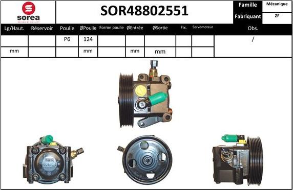 EAI SOR48802551 - Гидравлический насос, рулевое управление, ГУР autosila-amz.com