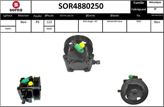EAI SOR4880250 - Гидравлический насос, рулевое управление, ГУР autosila-amz.com