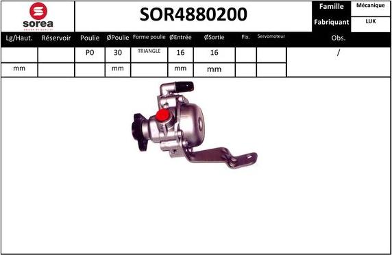 EAI SOR4880200 - Гидравлический насос, рулевое управление, ГУР autosila-amz.com