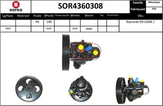 EAI SOR4360308 - Гидравлический насос, рулевое управление, ГУР autosila-amz.com