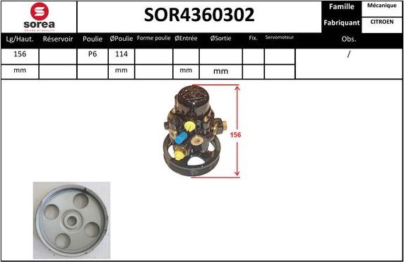EAI SOR4360302 - Гидравлический насос, рулевое управление, ГУР autosila-amz.com