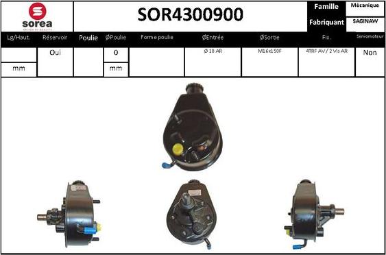 EAI SOR4300900 - Гидравлический насос, рулевое управление, ГУР autosila-amz.com