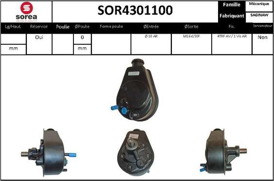 EAI SOR4301100 - Гидравлический насос, рулевое управление, ГУР autosila-amz.com