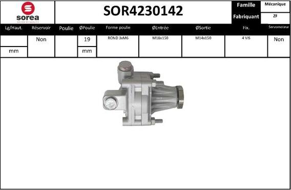EAI SOR4230142 - Гидравлический насос, рулевое управление, ГУР autosila-amz.com