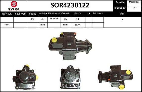EAI SOR4230122 - Гидравлический насос, рулевое управление, ГУР autosila-amz.com