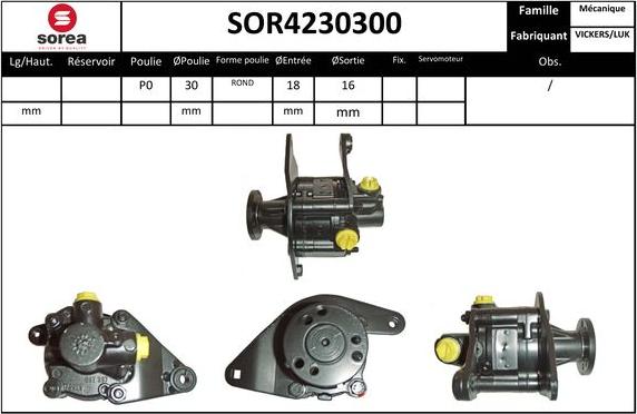 EAI SOR4230300 - Гидравлический насос, рулевое управление, ГУР autosila-amz.com