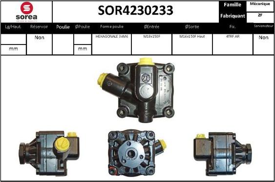 EAI SOR4230233 - Гидравлический насос, рулевое управление, ГУР autosila-amz.com