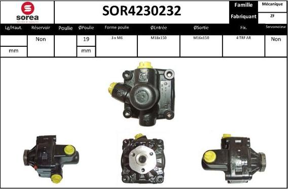 EAI SOR4230232 - Гидравлический насос, рулевое управление, ГУР autosila-amz.com