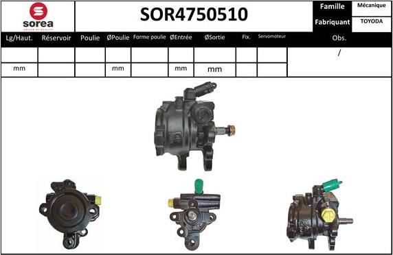 EAI SOR4750510 - Гидравлический насос, рулевое управление, ГУР autosila-amz.com