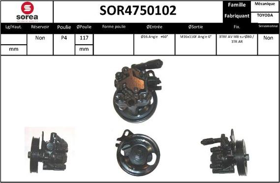 EAI SOR4750102 - Гидравлический насос, рулевое управление, ГУР autosila-amz.com