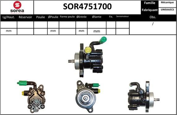 EAI SOR4751700 - Гидравлический насос, рулевое управление, ГУР autosila-amz.com