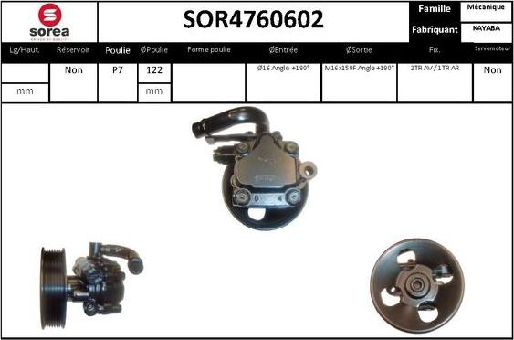 EAI SOR4760602 - Гидравлический насос, рулевое управление, ГУР autosila-amz.com