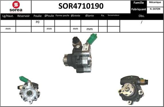 EAI SOR4710190 - Гидравлический насос, рулевое управление, ГУР autosila-amz.com