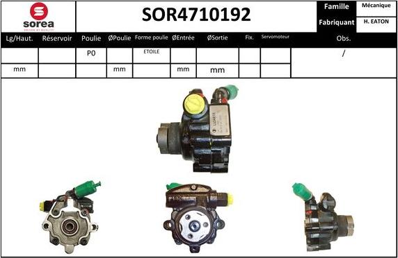 EAI SOR4710192 - Гидравлический насос, рулевое управление, ГУР autosila-amz.com
