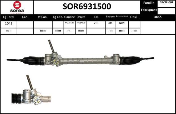 EAI SOR6931500 - Рулевой механизм, рейка autosila-amz.com