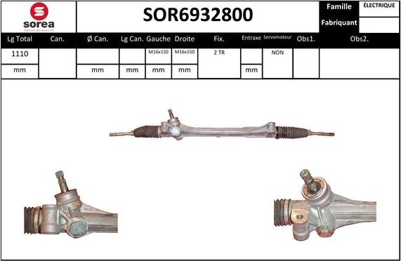 EAI SOR6932800 - Рулевой механизм, рейка autosila-amz.com