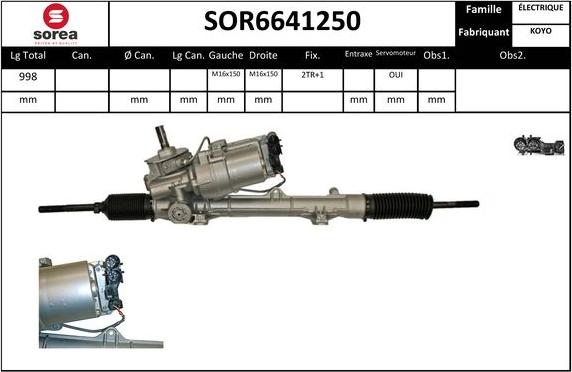 EAI SOR6641250 - Рулевой механизм, рейка autosila-amz.com