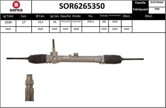 EAI SOR6265350 - Рулевой механизм, рейка autosila-amz.com