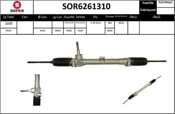 EAI SOR6261310 - Рулевой механизм, рейка autosila-amz.com