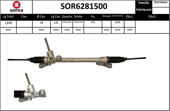 EAI SOR6281500 - Рулевой механизм, рейка autosila-amz.com