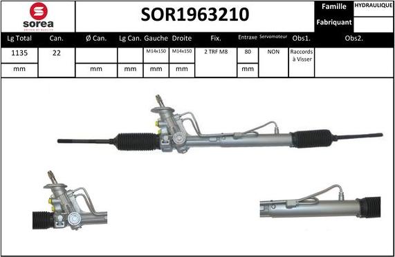 EAI SOR1963210 - Рулевой механизм, рейка autosila-amz.com