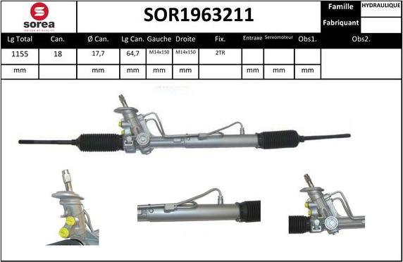 EAI SOR1963211 - Рулевой механизм, рейка autosila-amz.com