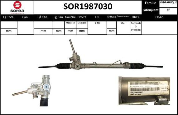 EAI SOR1987030 - Рулевой механизм, рейка autosila-amz.com